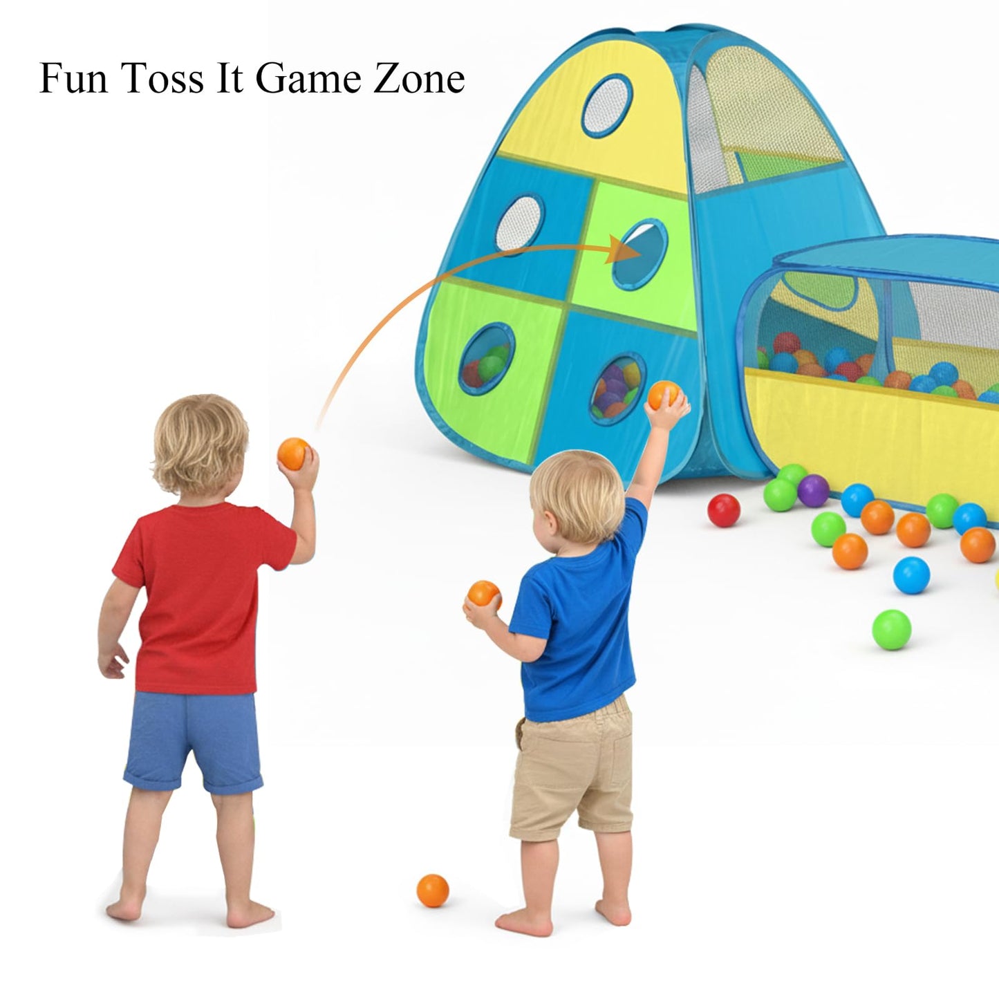 Eclathex 3-in-1 Kids Play Tent with Tunnel & Ball Pit | Pop-Up Indoor/Outdoor Playhouse