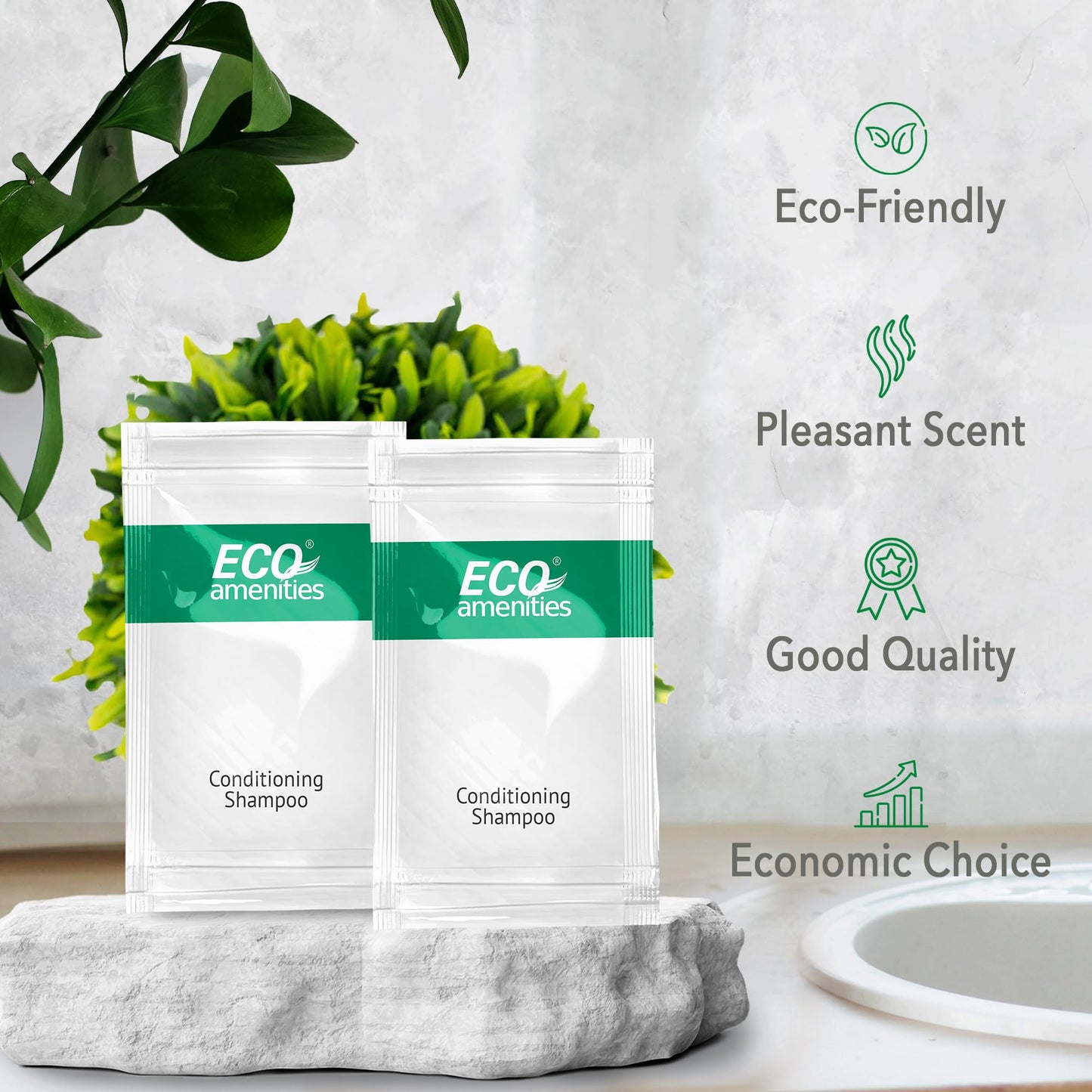 Eco Amenities 100-Pack Travel Shampoo & Conditioner Sachets – 2in1, 10ml, Hotel Toiletries