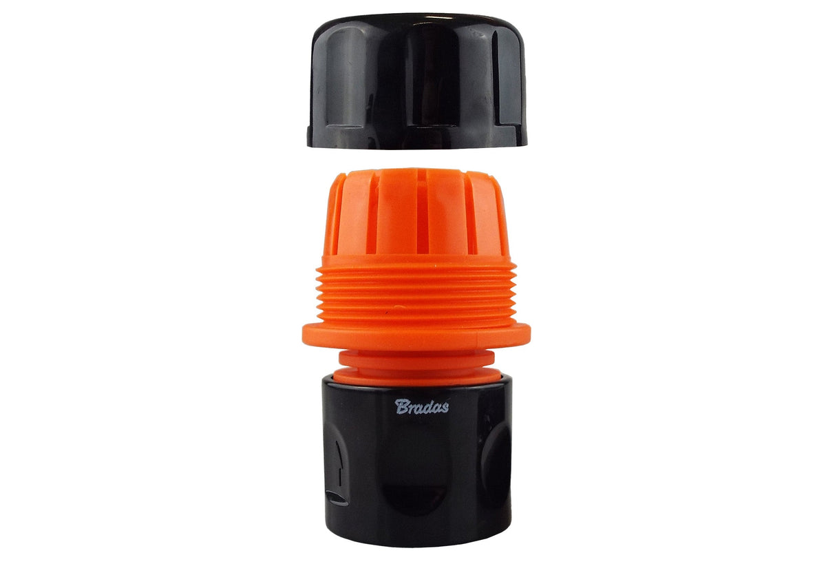 Female Hose Connector Max Flo 1" Hose Black/Orange