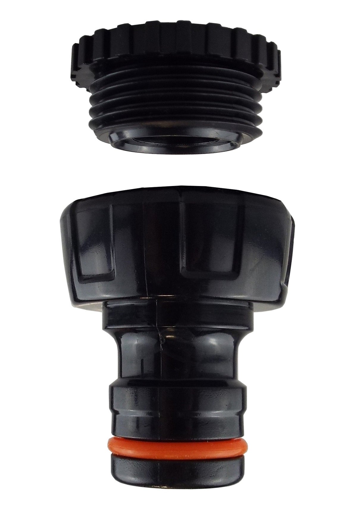 Female Tap Connector 1"-3/4" BSPF Max Flo Black/Orange
