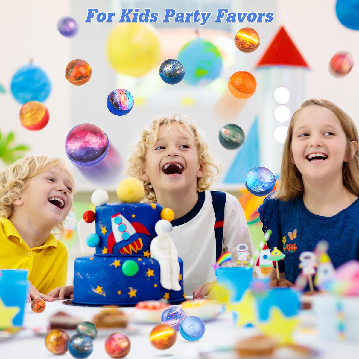 Ecoofor Galaxy Bouncy Balls 32mm – 30-Pack Space-Themed Party Favors