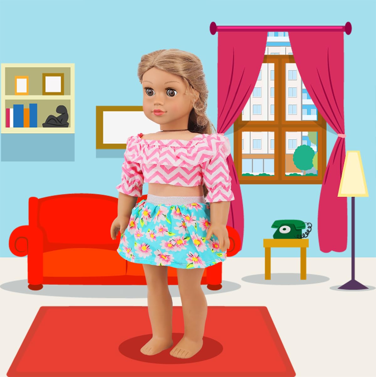 Ecore Fun 10 Sets American 18-Inch Doll Clothes – 18 Outfits for 18-Inch Dolls