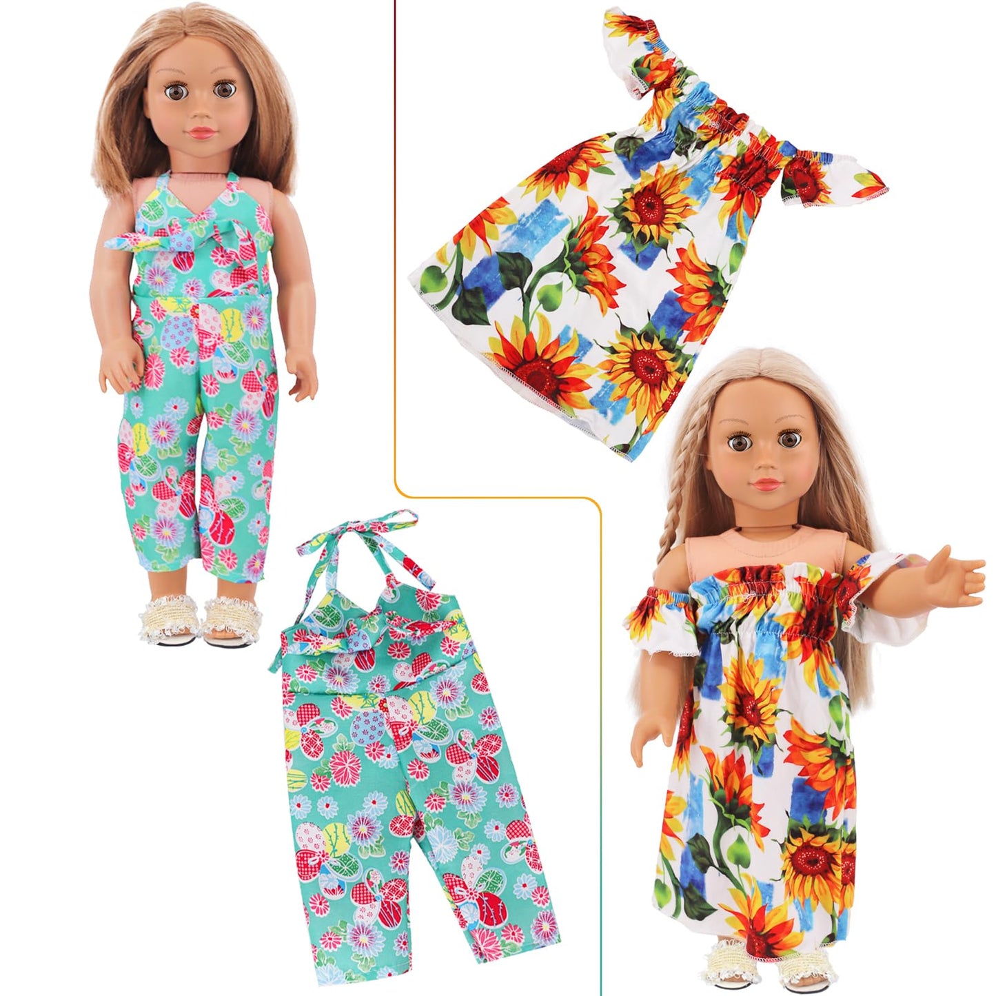 Ecore Fun 10 Sets American 18-Inch Doll Clothes – 18 Outfits for 18-Inch Dolls