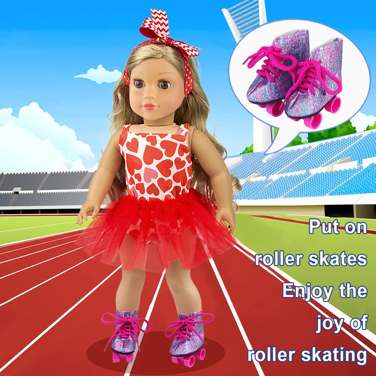 Ecore Fun 18-Inch Doll Shoes & Socks Kit — 9 Shoes + 4 Random Color Socks (Dolls Not Included)