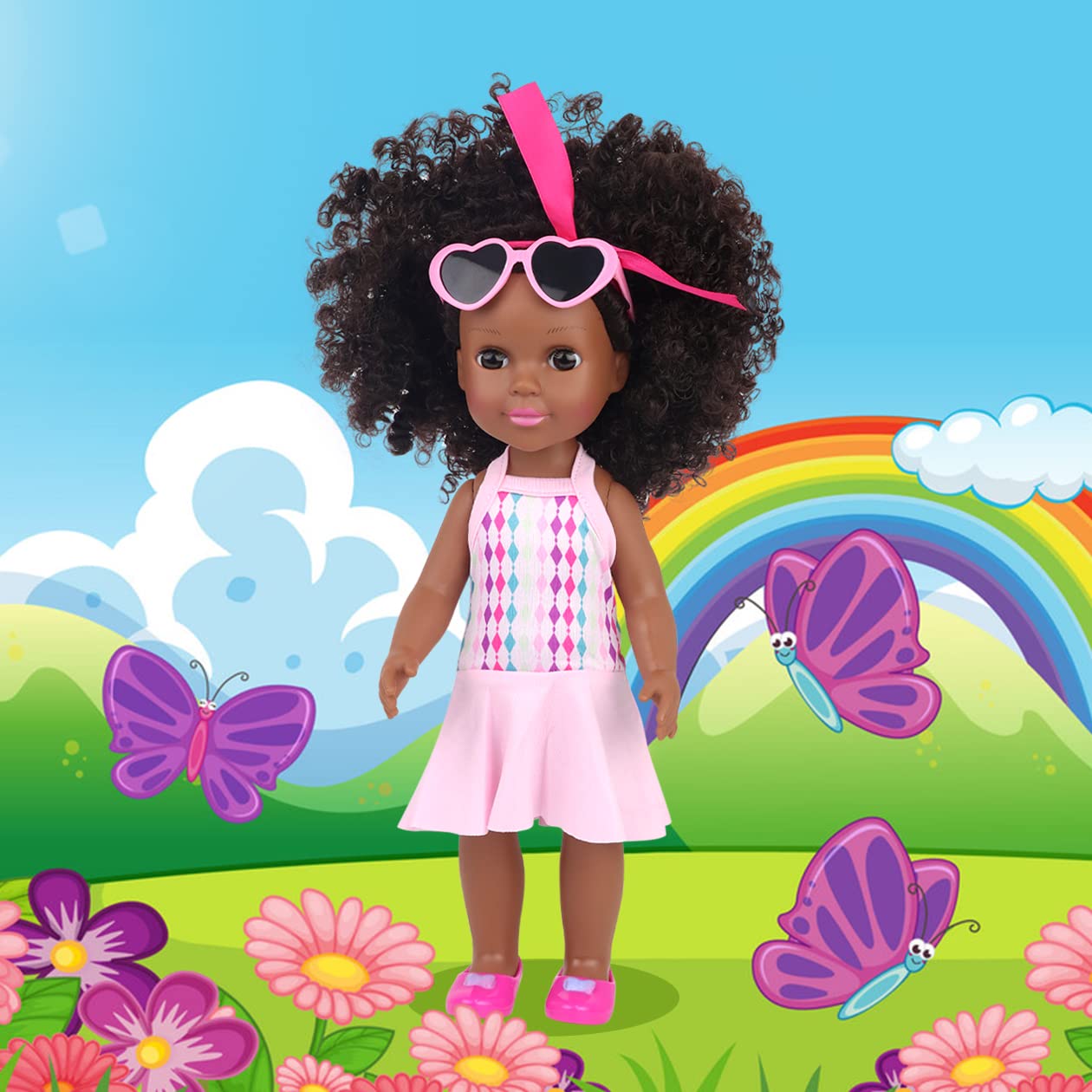 Ecore Fun Black Doll 14.5-Inch with Accessories – Realistic Silicone Baby Girl Gift