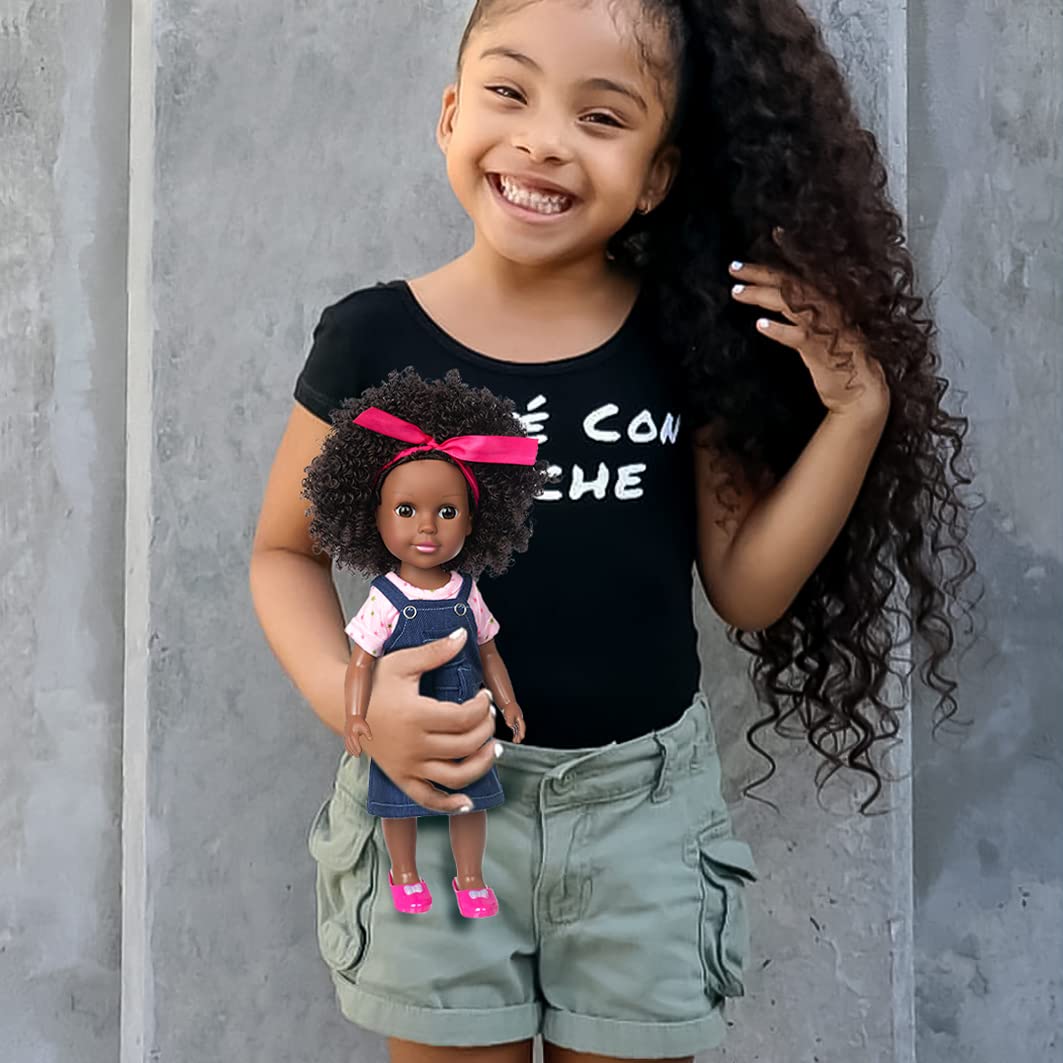 Ecore Fun Black Doll 14.5-Inch with Accessories – Realistic Silicone Baby Girl Gift