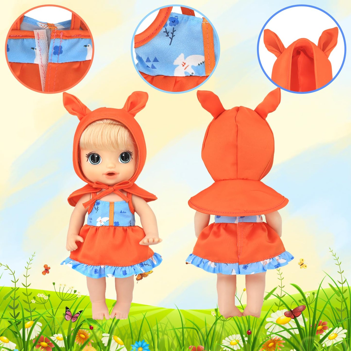 ECORELF 9 Sets Alive Baby Doll Clothes for 12-Inch Dolls – Dress Up Pack