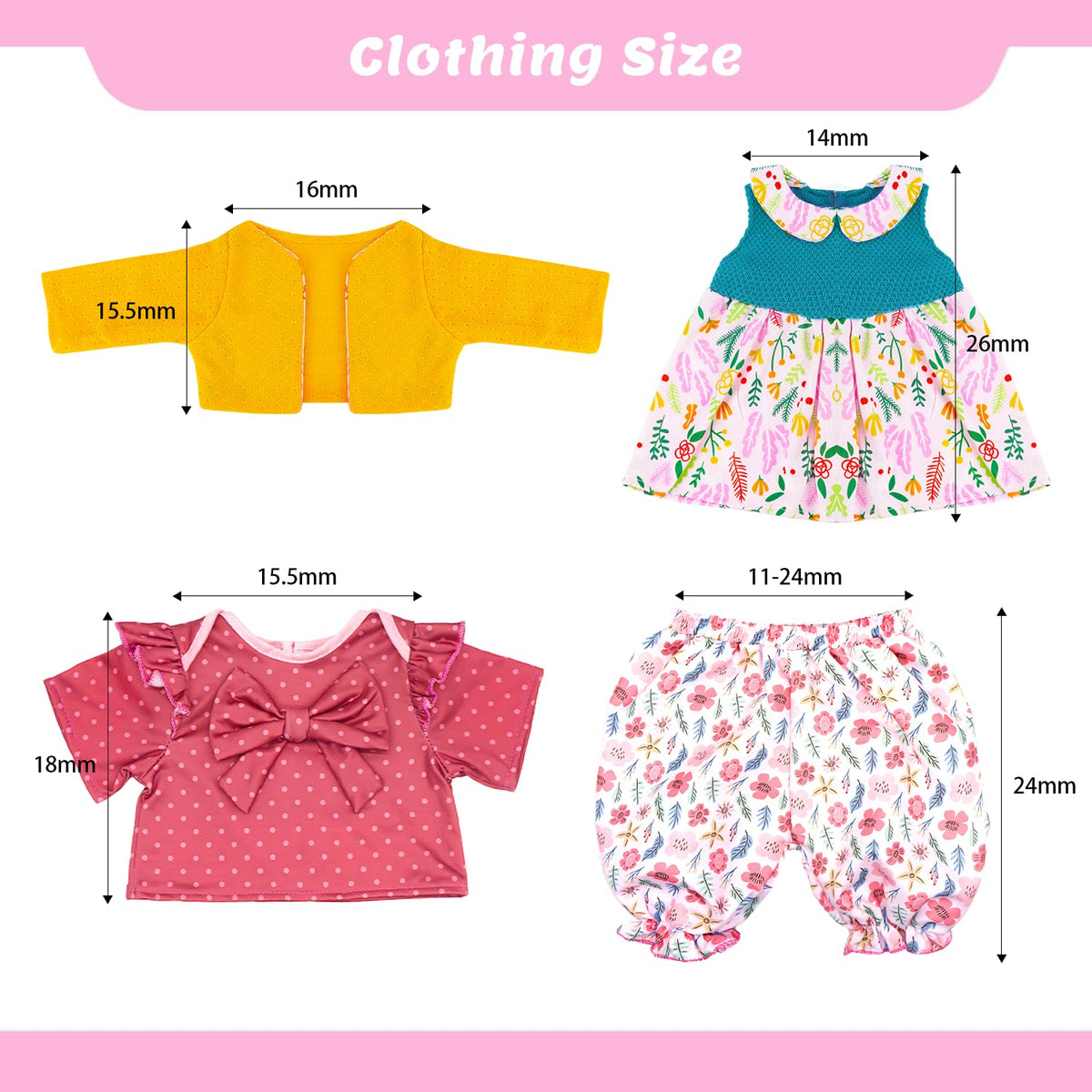 ECORELF Reborn Doll Clothes for 20-22 Inch Dolls – 7-Piece, 2-Set Outfit Collection
