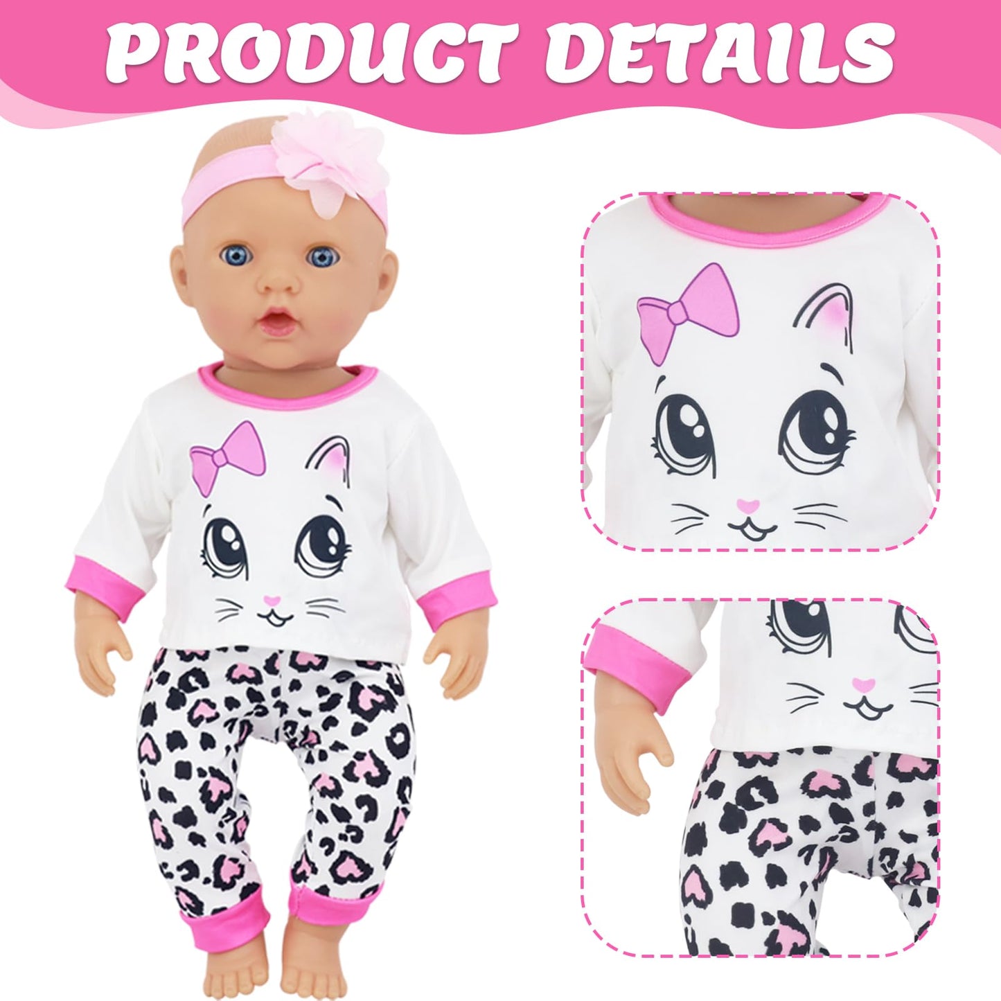 ECORELF 4 Sets Baby Doll Clothes for 14-18 Inch Dolls | Mix & Match Outfits