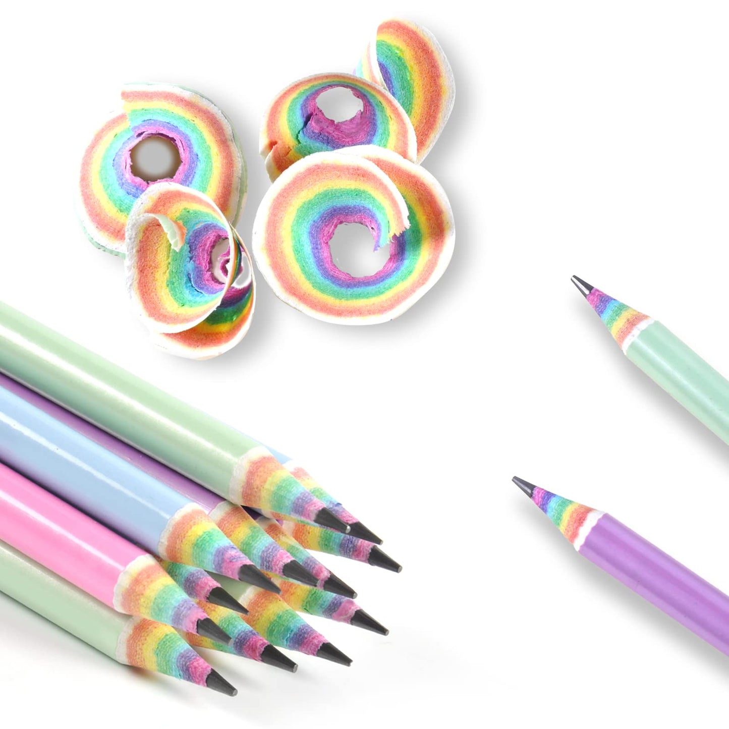 ECOTREE Pre-Sharpened Pencils #2 – Eco Rainbow Paper Pencil for Kids, 12 Count