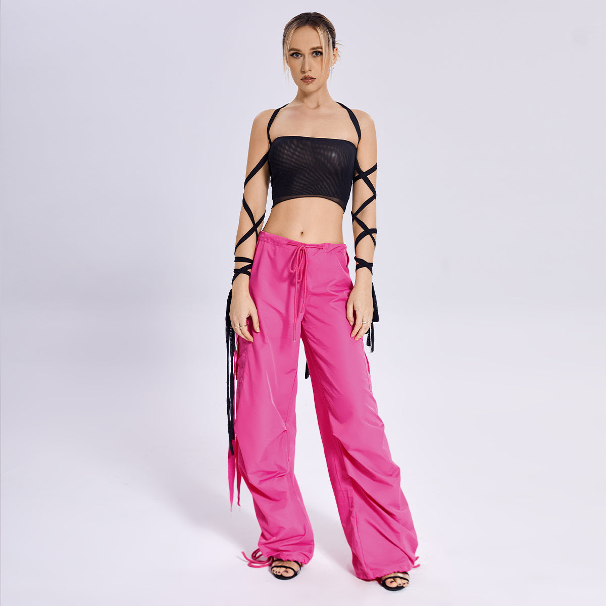 New Style Womens Elastic Cross Arm Solid Color Straps Tank Top Casual Summer Ladies Slim Top
