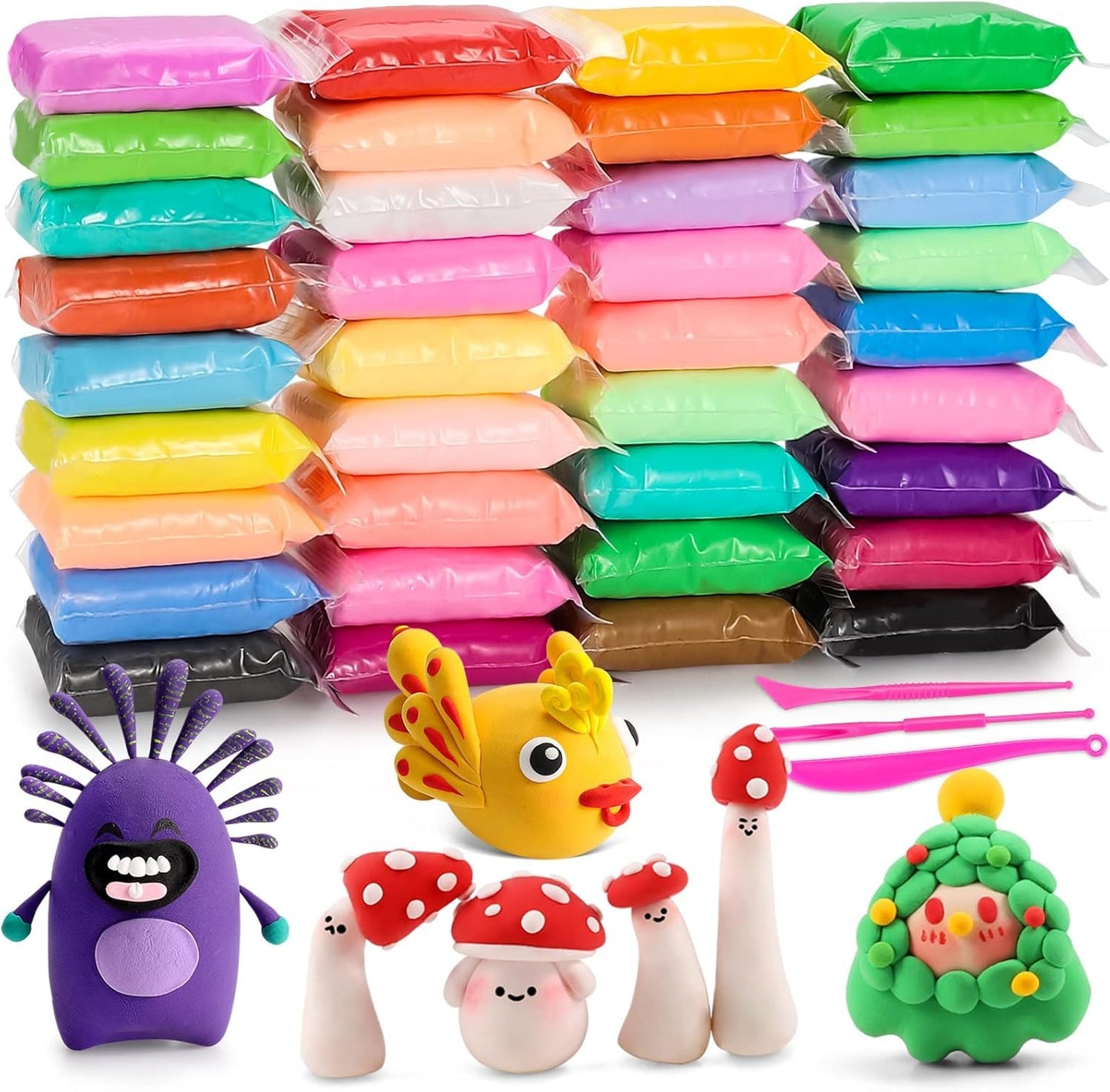 EDIFON Air Dry Clay Kit: 36 Colors & Tools, Ultra-Light, Safe for Kids