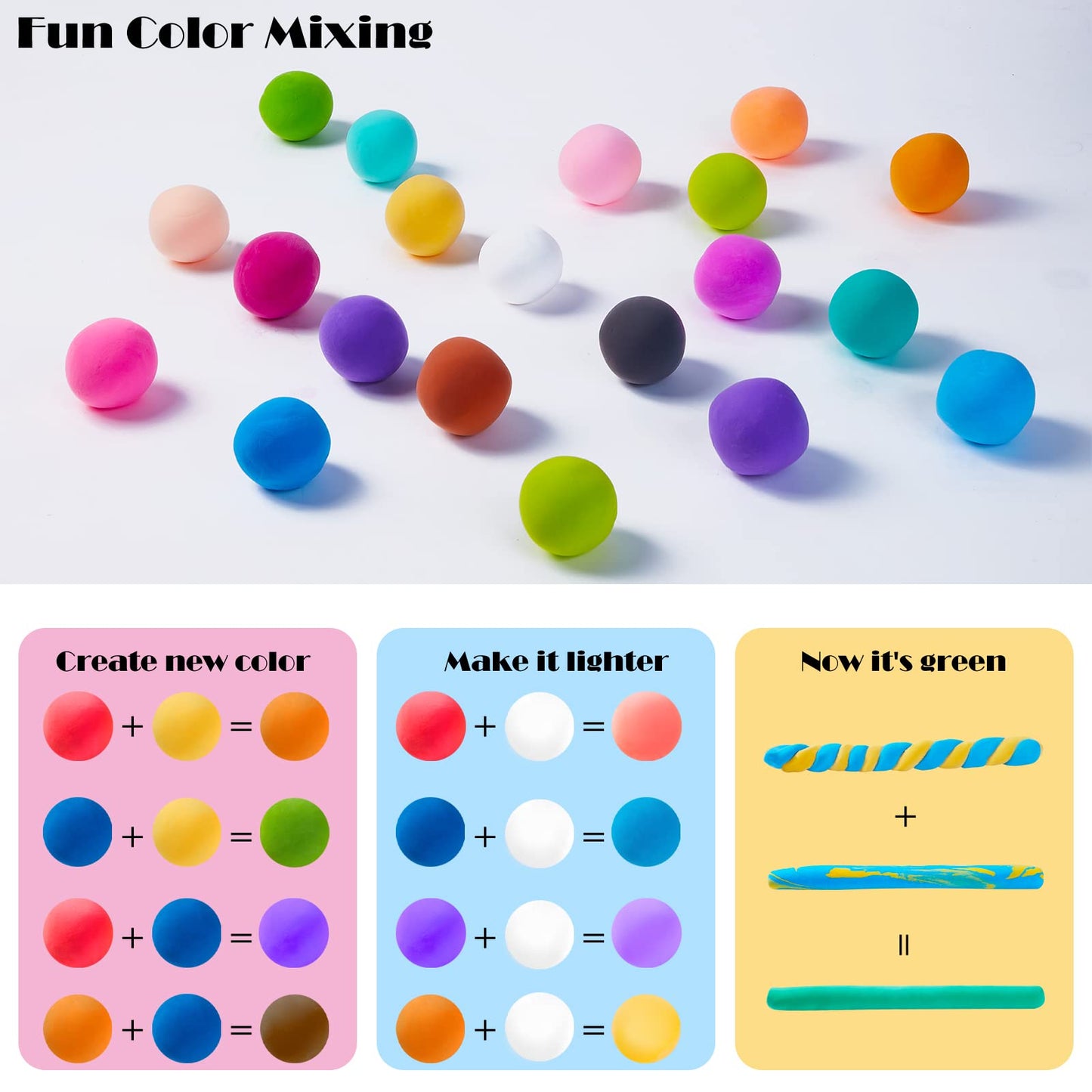 EDIFON Magic Modeling Clay – 24 Colors with Sculpting Tools, Non-Toxic Air-Dry