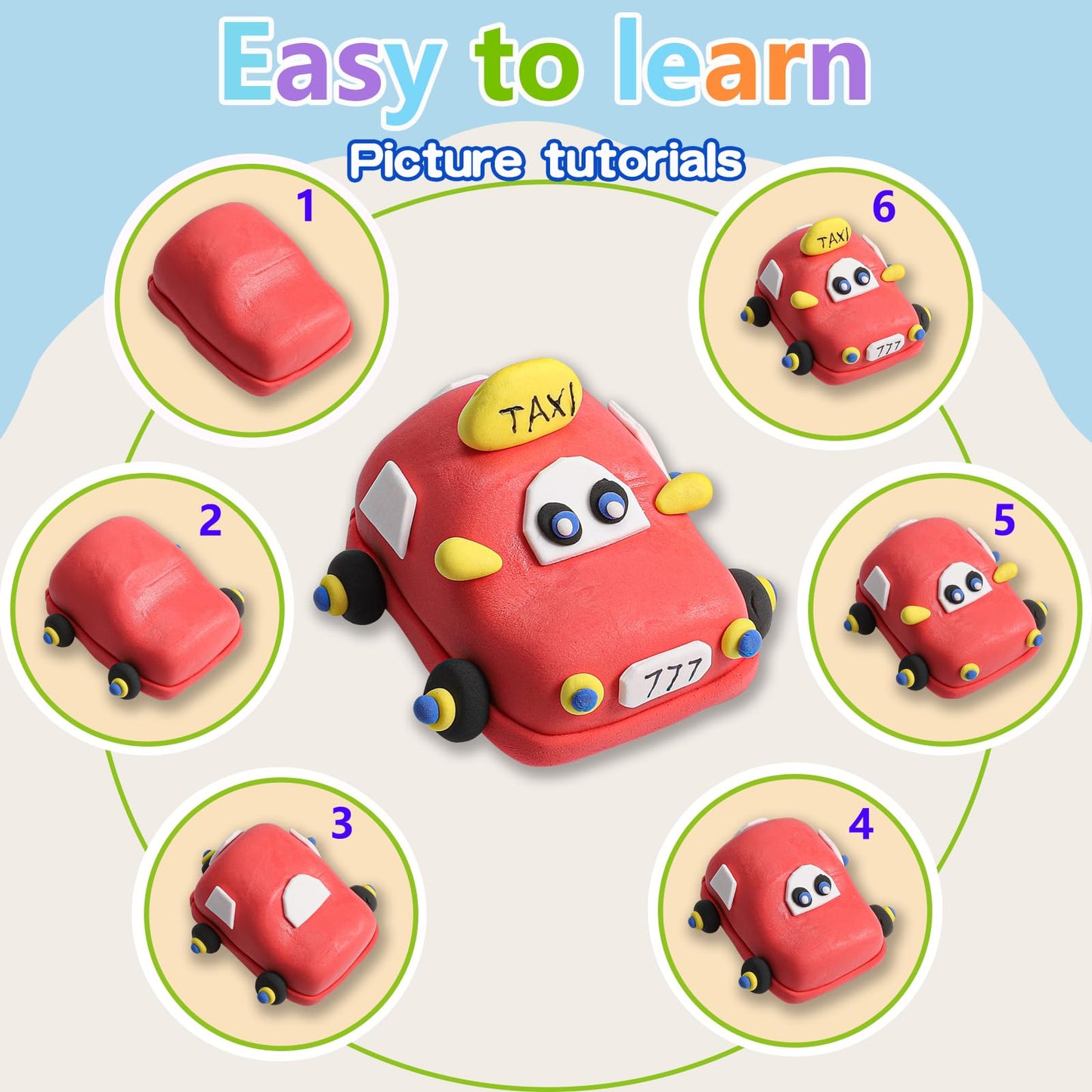 EDIFON Air Dry Clay Kit: 36 Colors & Tools, Ultra-Light, Safe for Kids