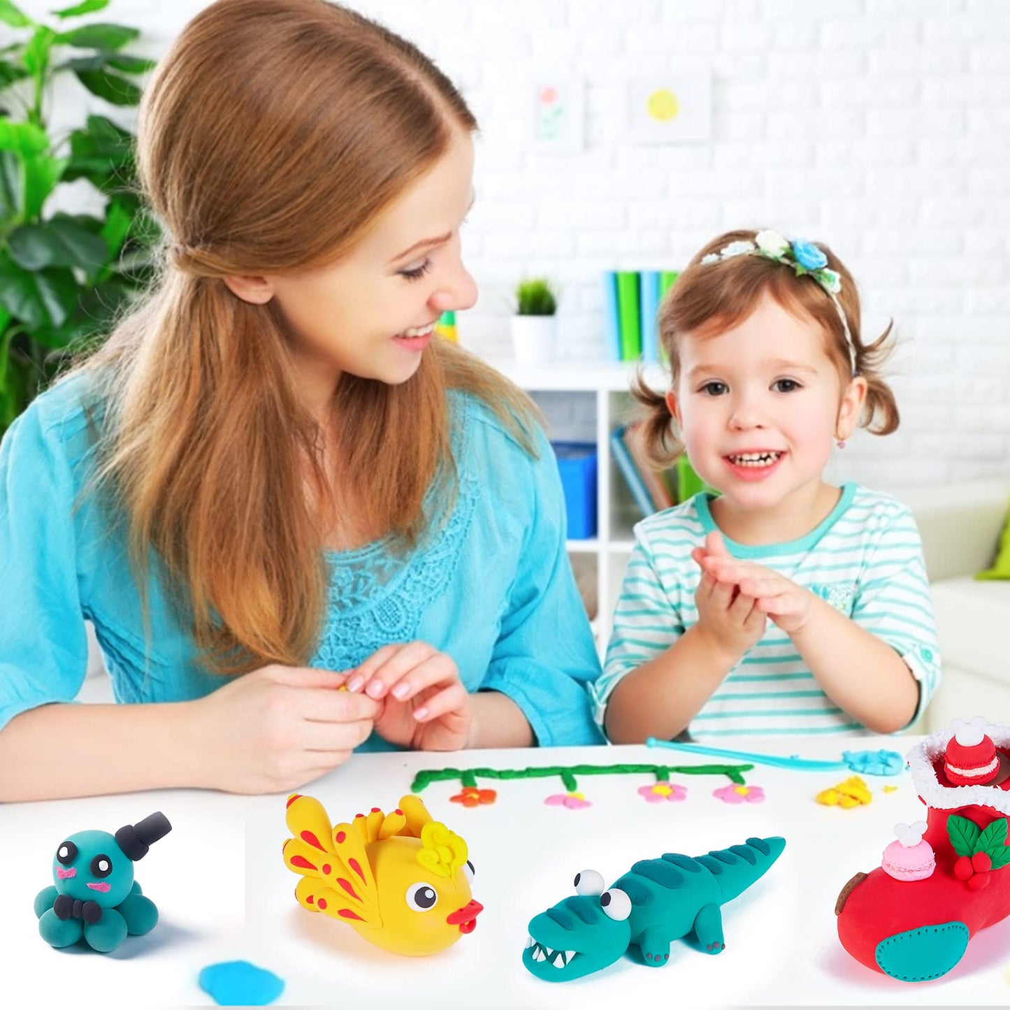 EDIFON Magic Modeling Clay – 24 Colors with Sculpting Tools, Non-Toxic Air-Dry