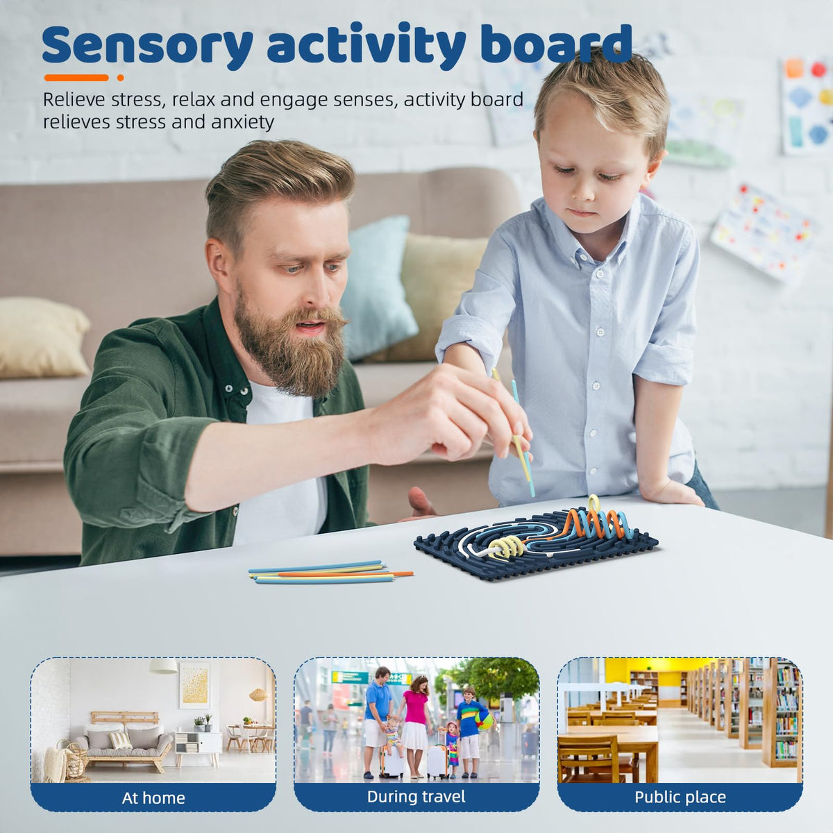 Ednzion Sensory Activity Board — Double-Sided Silicone Fidget Toy for All Ages