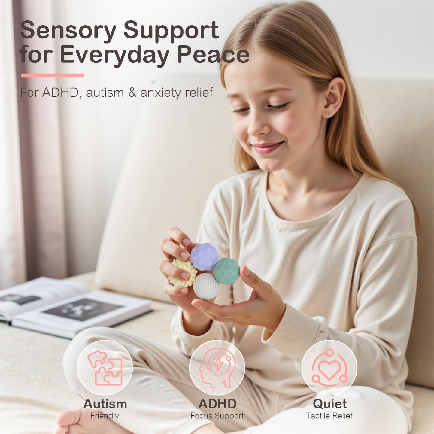 Ednzion Fidget Toys for Adults – 4 Magnetic Silicone Stress Balls for Anxiety and Focus