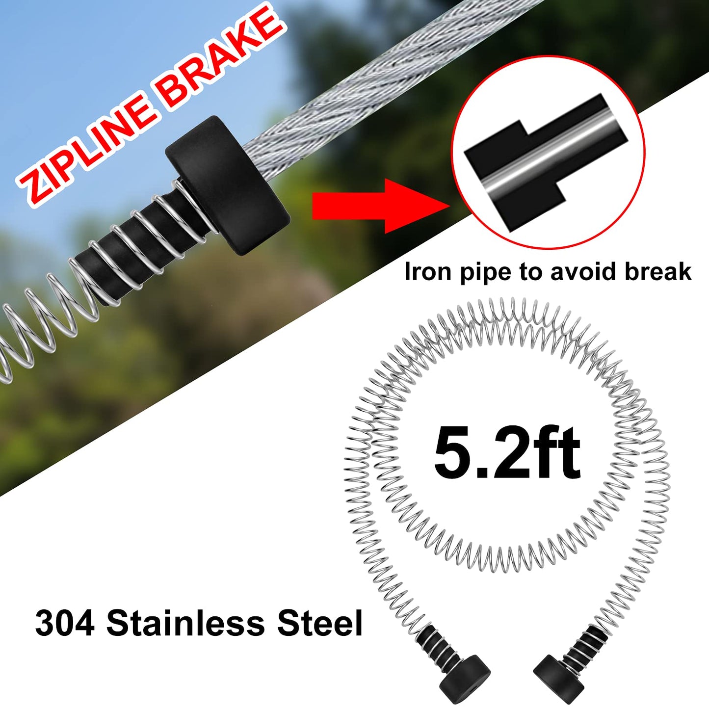 EDOSTORY 120 Feet Backyard Zip Line Kit for Kids and Adults up to 330 lb | Stainless Steel Ziplines, Harness, Brake, and Warranty