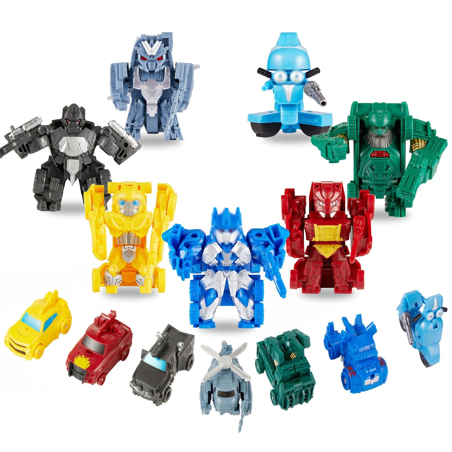 EDPOFUL Mini Car Robot Toys – 2-in-1 STEM Action Figures (3.5 Inch) for Boys 5–12