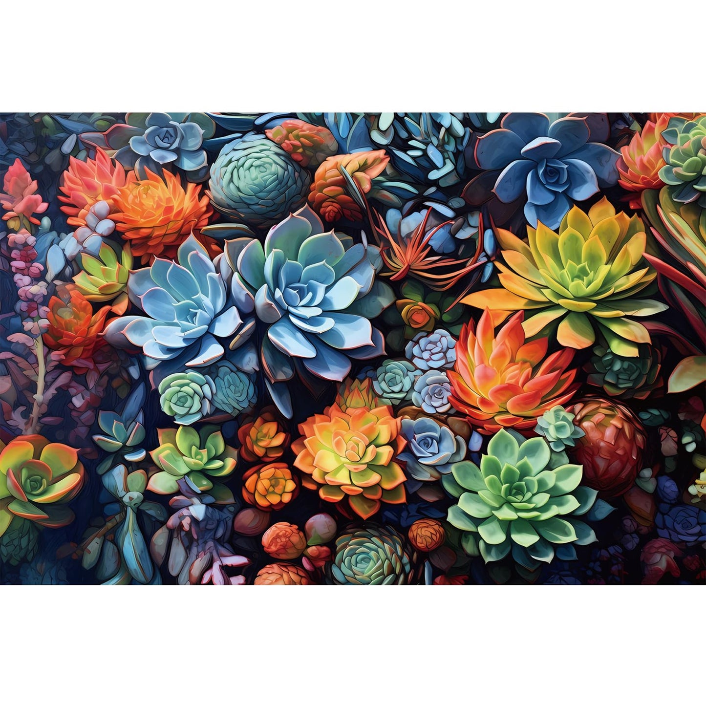 Edsjegn 500-Piece Succulent Puzzle – Recycled Cardboard Jigsaw, 20.5 x 15 in