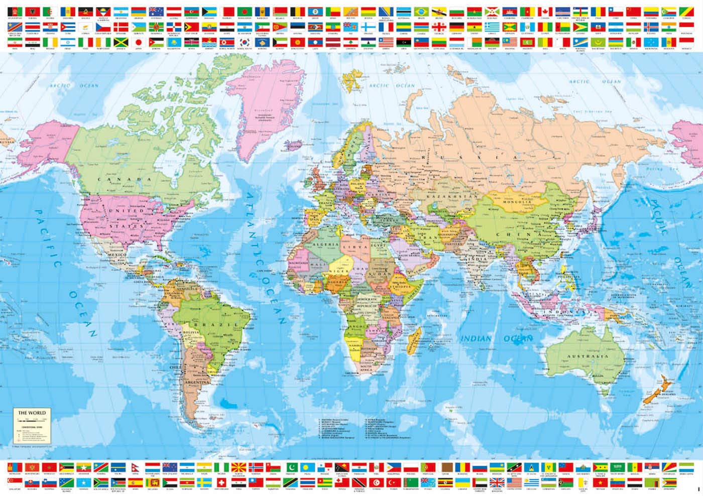Educa Political World Map 1500-Piece Puzzle – Glue Included | 33.5 x 23.5 in | Ages 12+