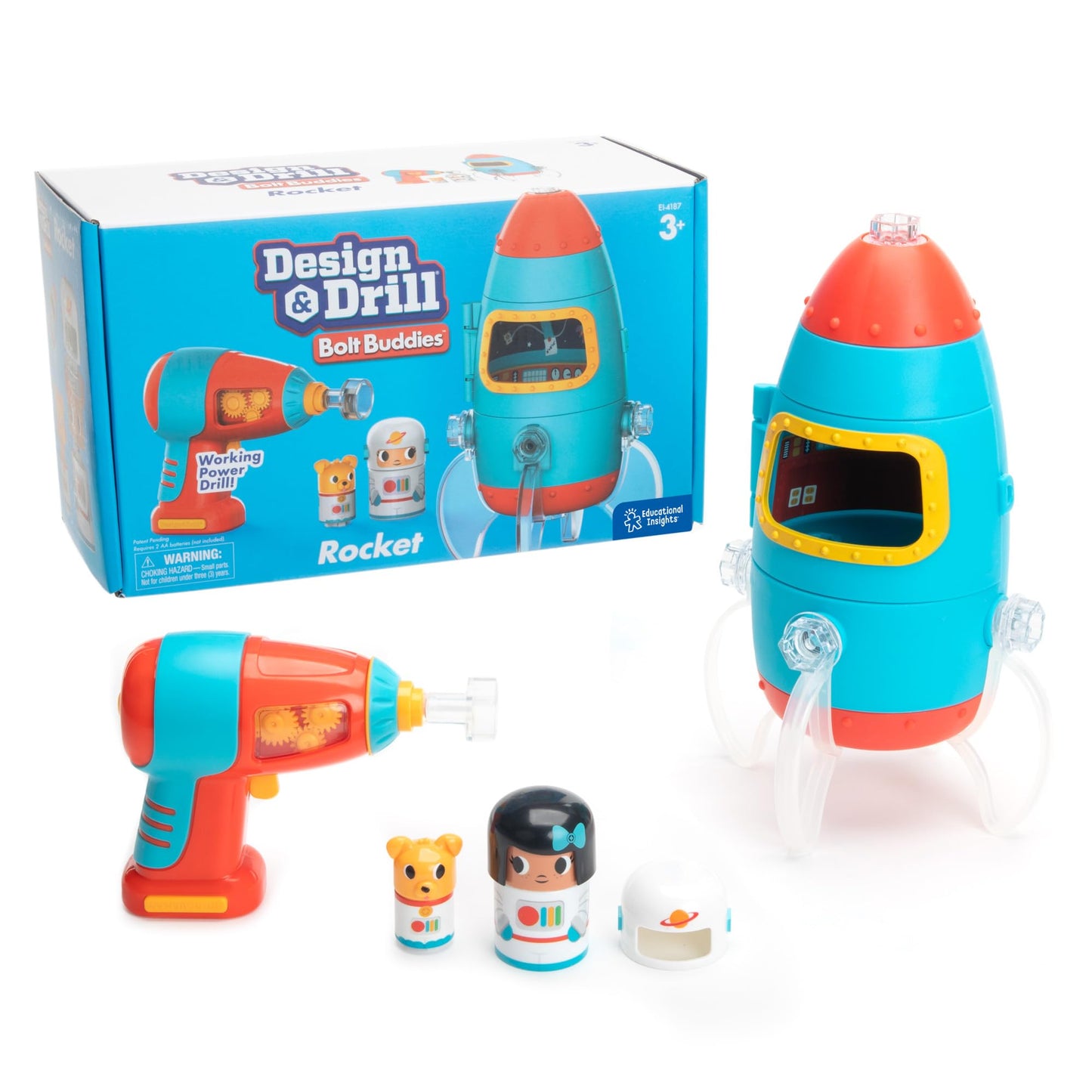 Educational Insights Bolt Buddies Rocket Design & Drill Take-Apart Toy