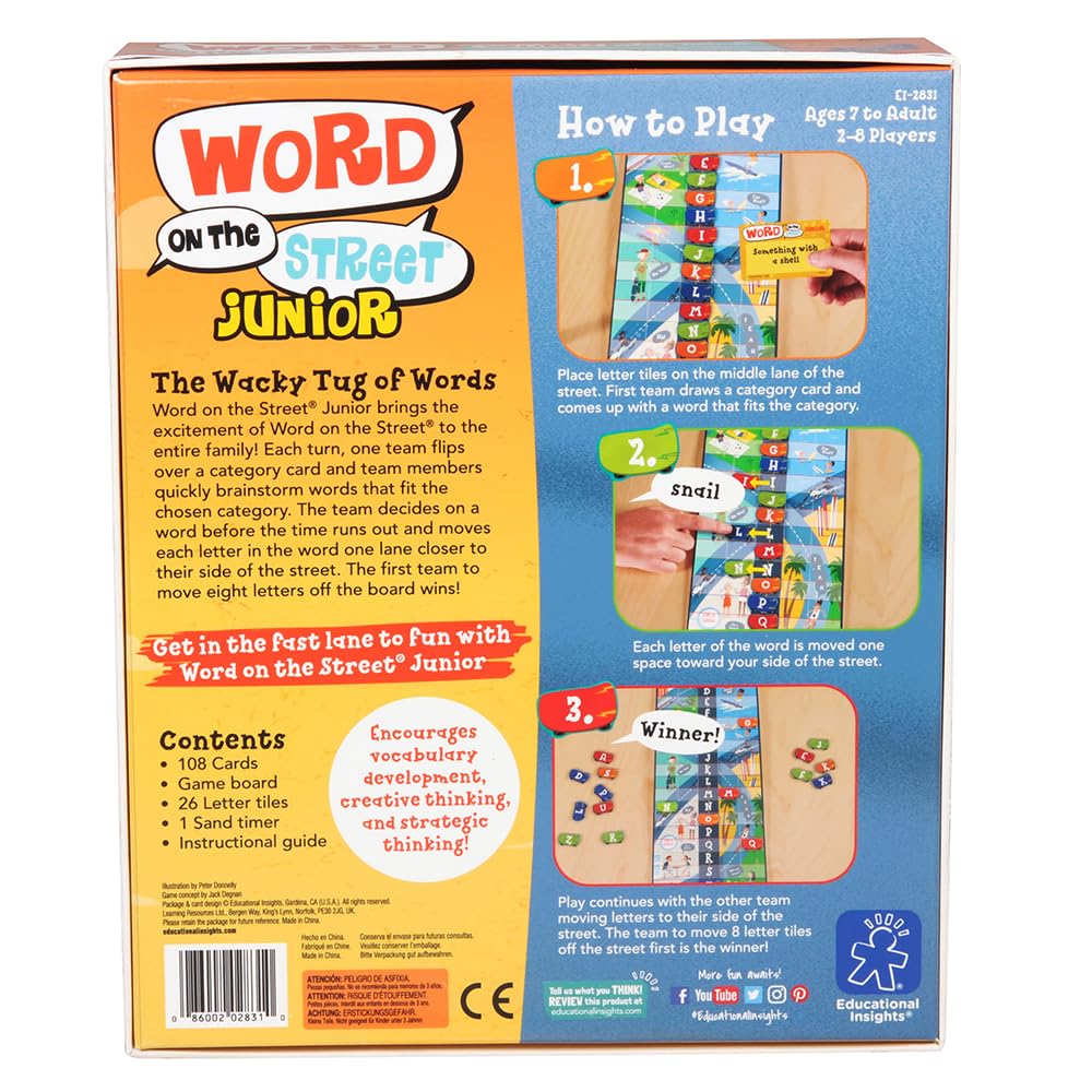 Educational Insights Word on the Street Junior – Vocabulary Word Game for Home & Classroom (Ages 7+)