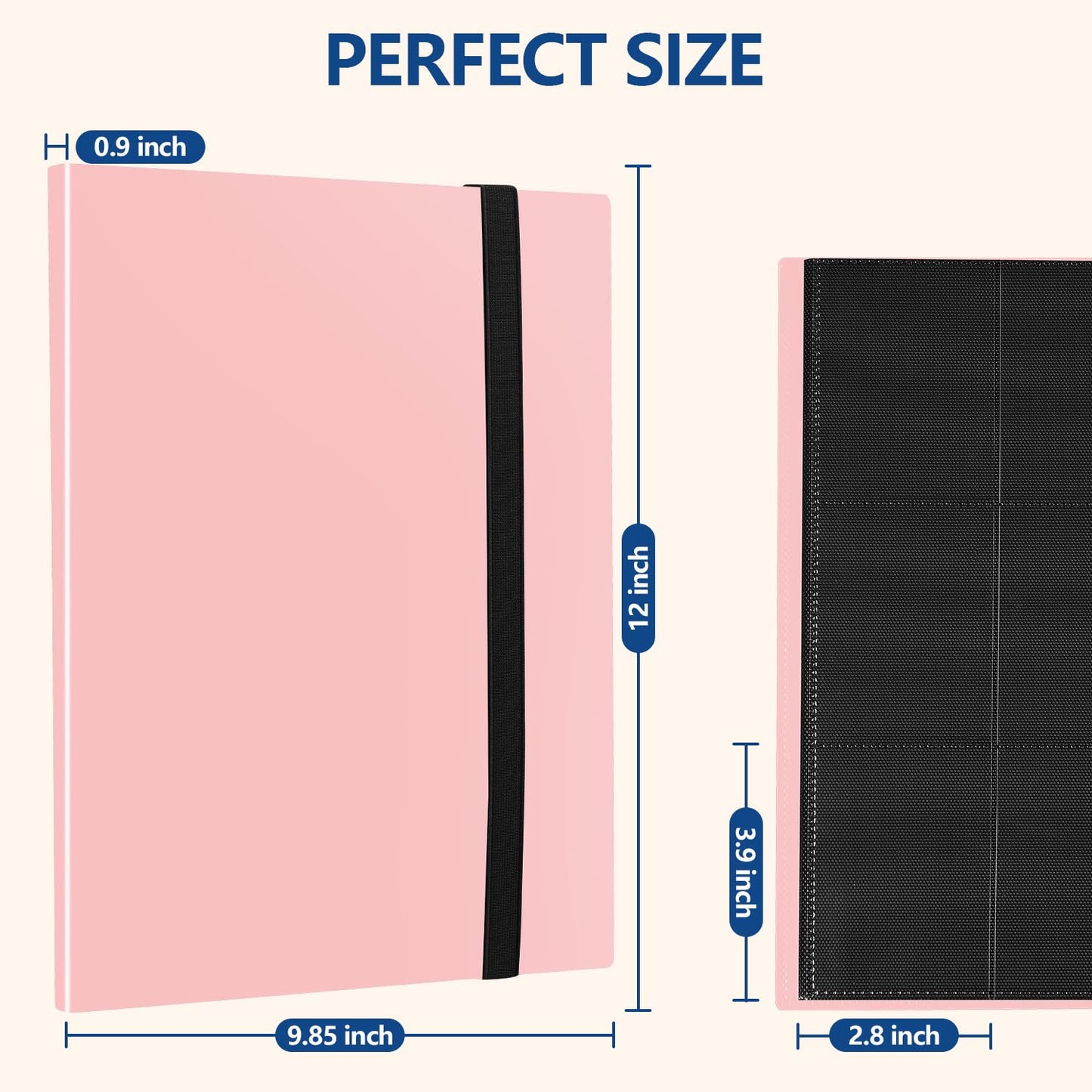 EDUDIIU 9-Pocket Card Binder Pink – Premium Side-Loading Card Holder