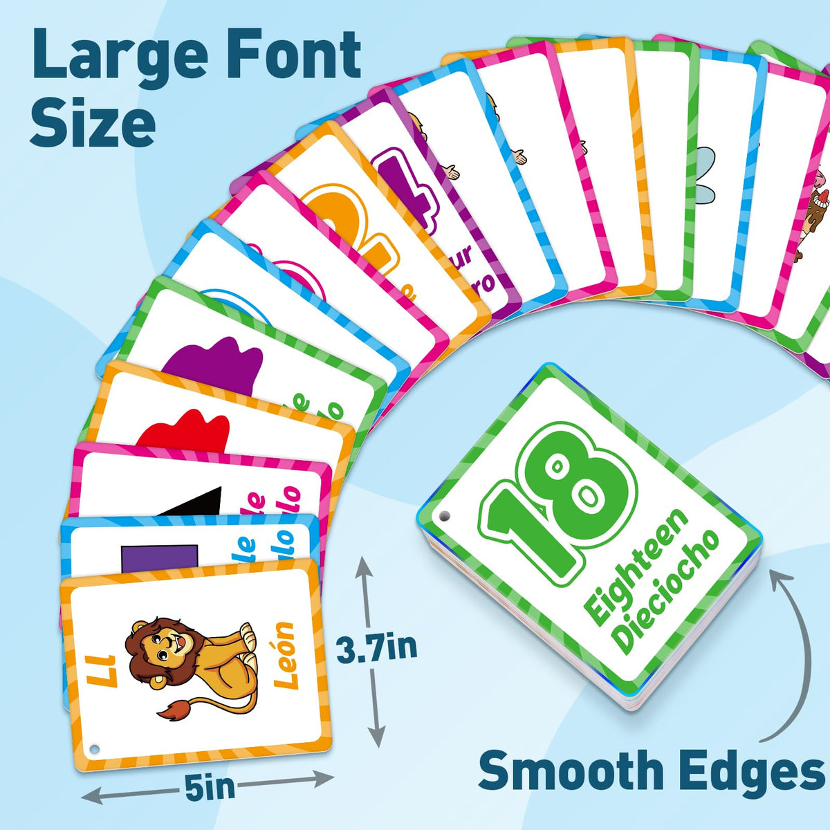 Edulok Bilingual Flash Cards: Spanish to English for Kids – First Words & Toddler Alphabet
