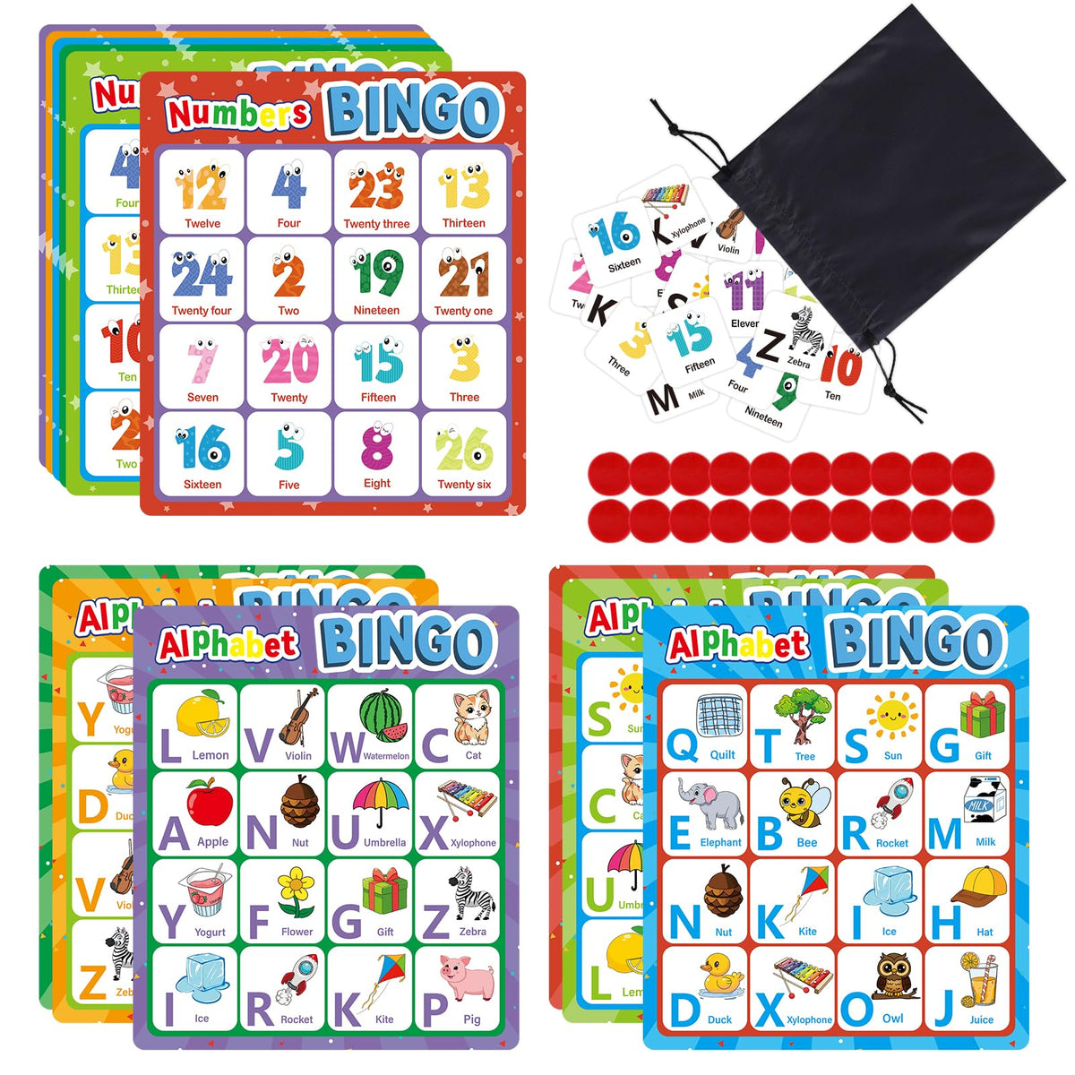 Edumix Alphabet Bingo Game: Double-Sided Learning for ABC & 123