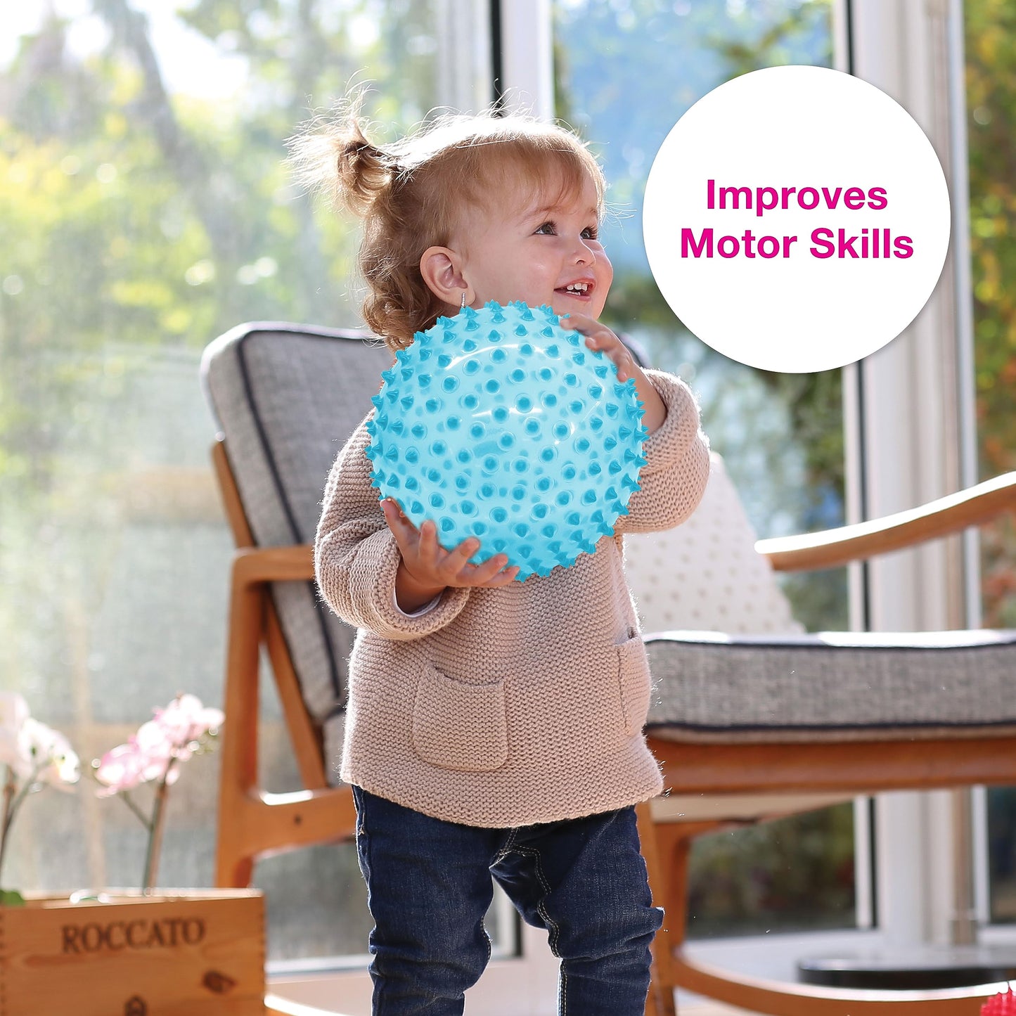 Edushape Sensory Ball for Baby – 7-Inch Transparent Ball to Support Motor Skills (Ages 6+)