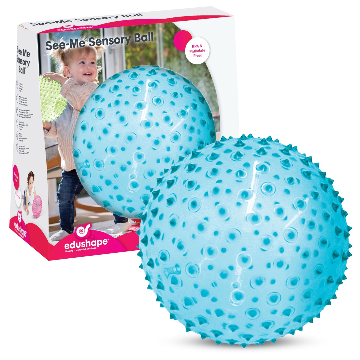 Edushape Sensory Ball for Baby – 7-Inch Transparent Ball to Support Motor Skills (Ages 6+)