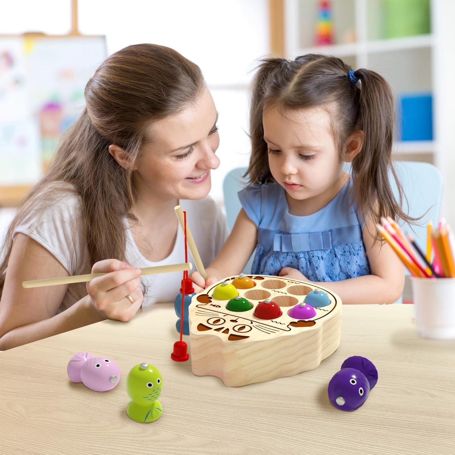 edutree Magnetic Fishing Game for Toddlers 1-3 - Montessori Fine Motor Toy