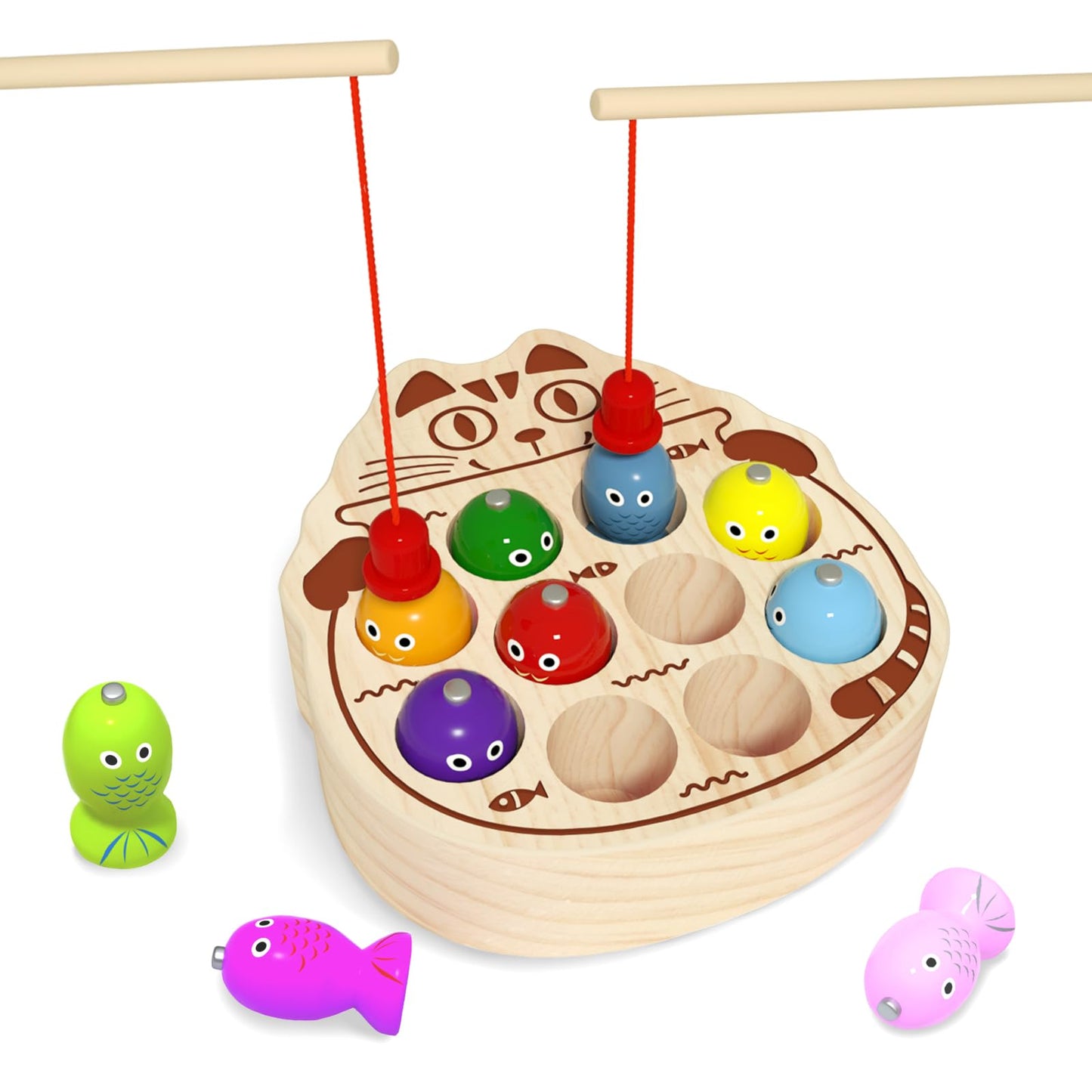 edutree Magnetic Fishing Game for Toddlers 1-3 - Montessori Fine Motor Toy