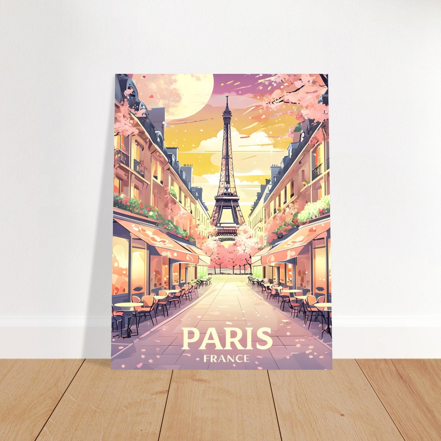 Paris Wall Art – Eiffel Tower Sunset Print