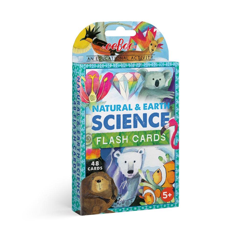 eeBoo Natural and Earth Science Flash Cards | 48-Card Set for Ages 5+