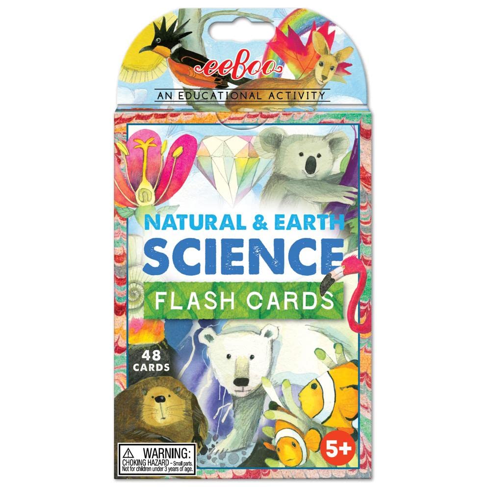 eeBoo Natural and Earth Science Flash Cards | 48-Card Set for Ages 5+