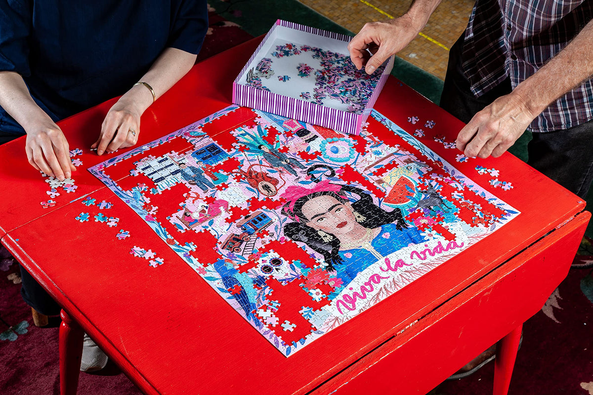 eeBoo Piece and Love Viva la Vida Frida Kahlo 1000 Piece Puzzle | Glossy, Sturdy Pieces