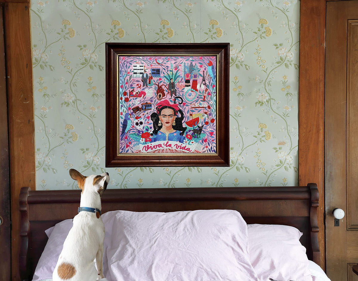 eeBoo Piece and Love Viva la Vida Frida Kahlo 1000 Piece Puzzle | Glossy, Sturdy Pieces