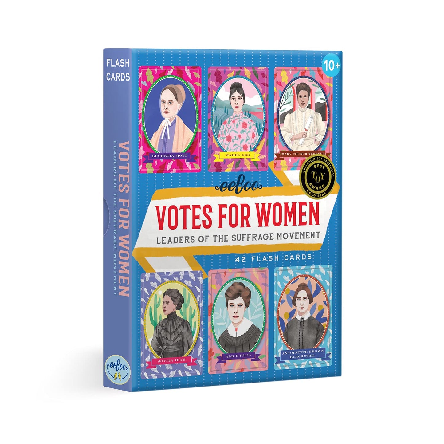 eeBoo Votes for Women Flash Cards – Suffrage Leaders, 45 Cards, 4.5 x 6 in, Ages 10+