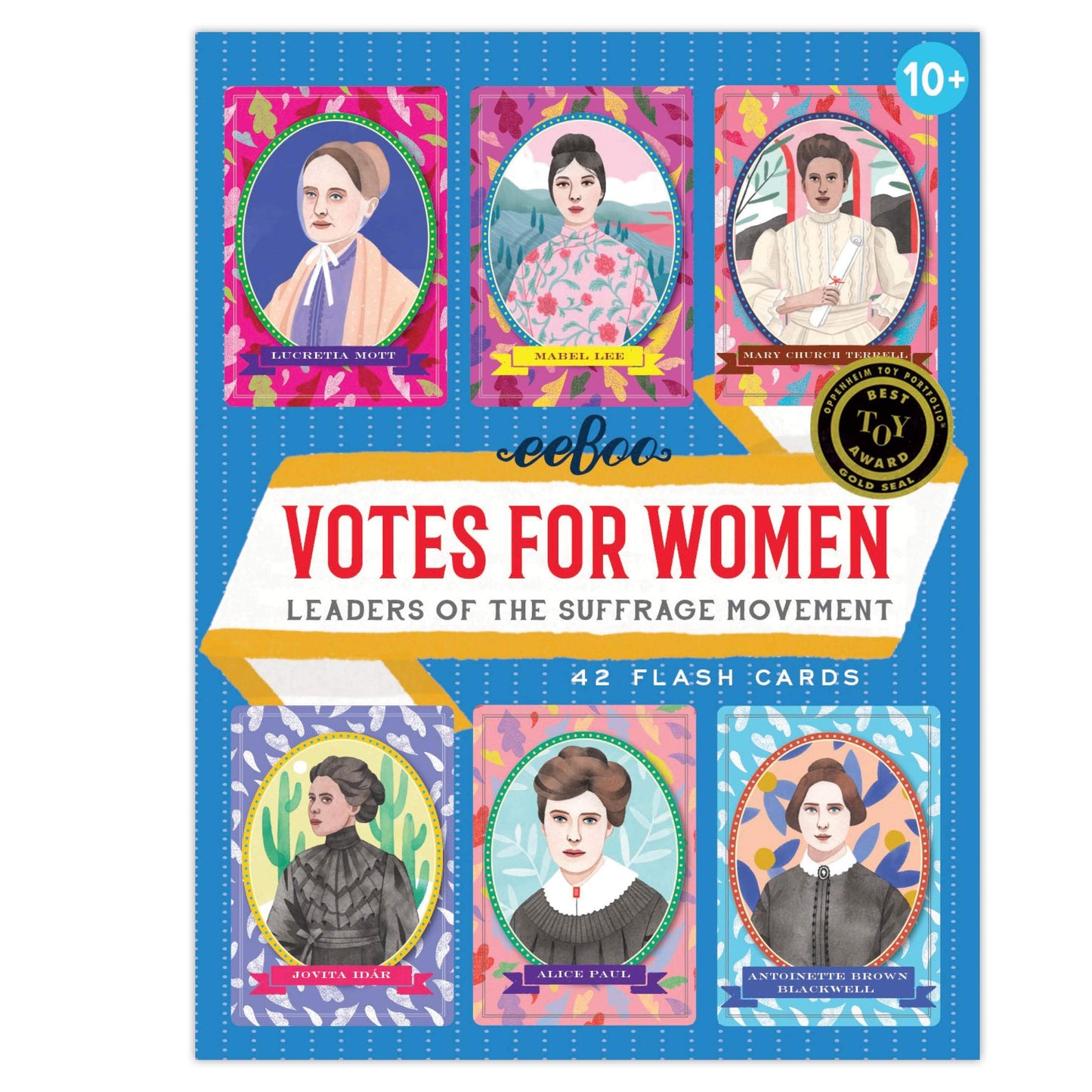 eeBoo Votes for Women Flash Cards – Suffrage Leaders, 45 Cards, 4.5 x 6 in, Ages 10+