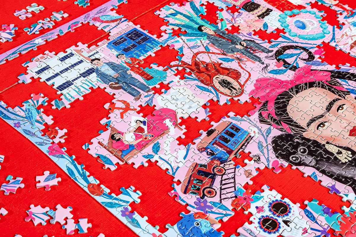 eeBoo Piece and Love Viva la Vida Frida Kahlo 1000 Piece Puzzle | Glossy, Sturdy Pieces