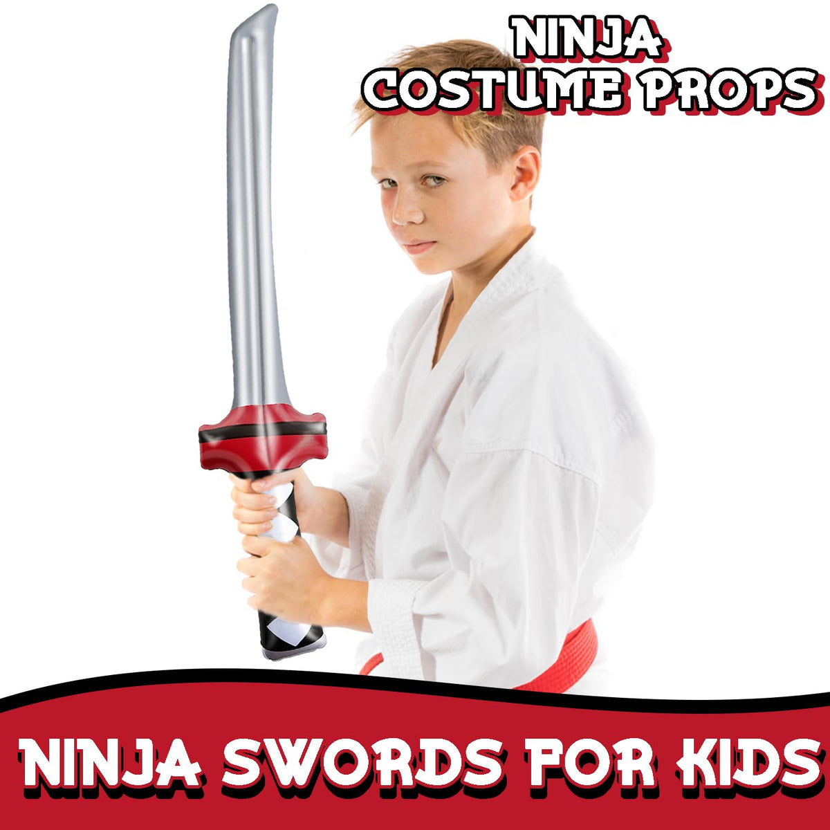 Eerrhhaq 12 Pcs Inflatable Ninja Samurai Swords — 28.7-Inch Party Favors & Cosplay Props