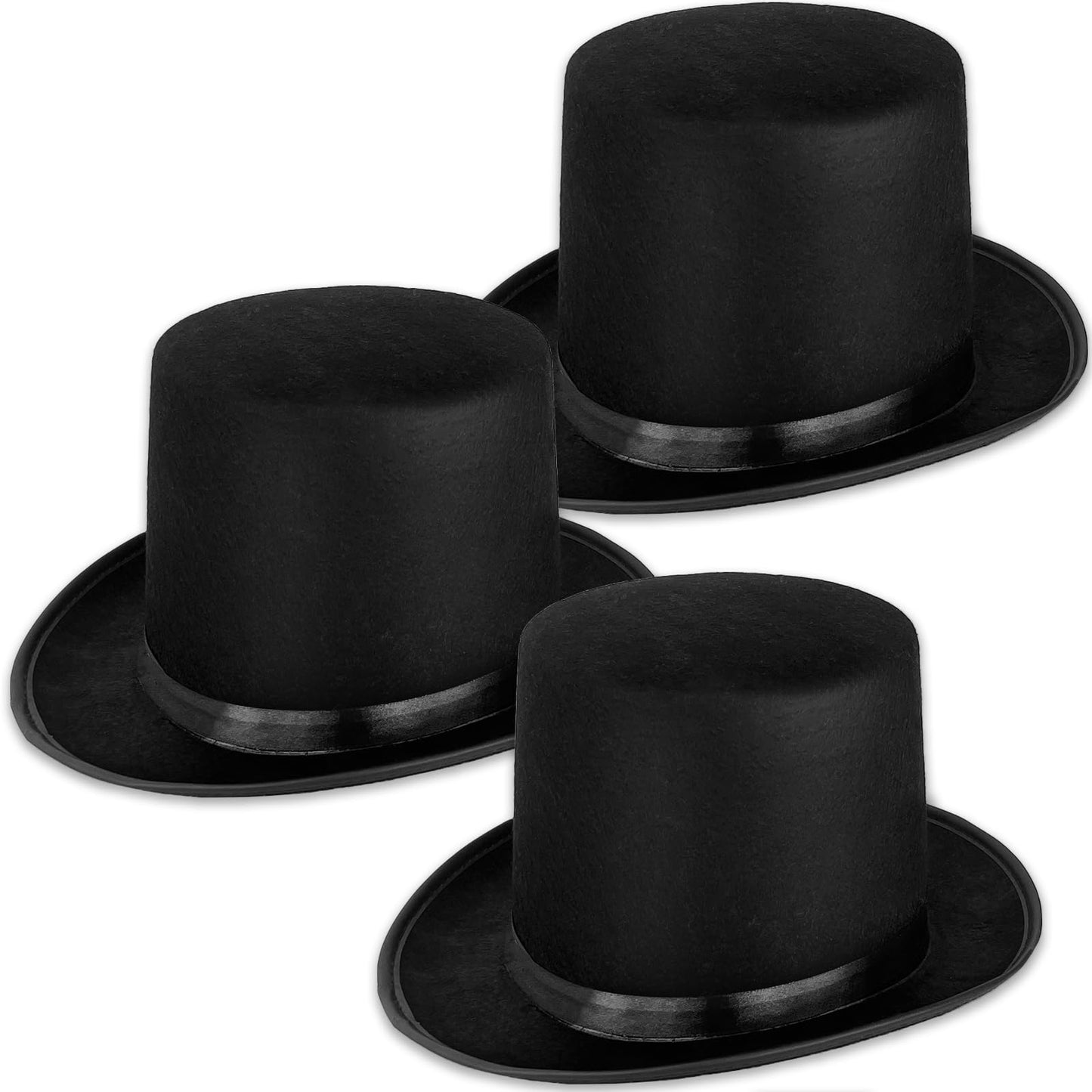 Eerrhhaq 3 Pack Black Felt Top Hats for Kids | Magician & Victorian Costume Hats