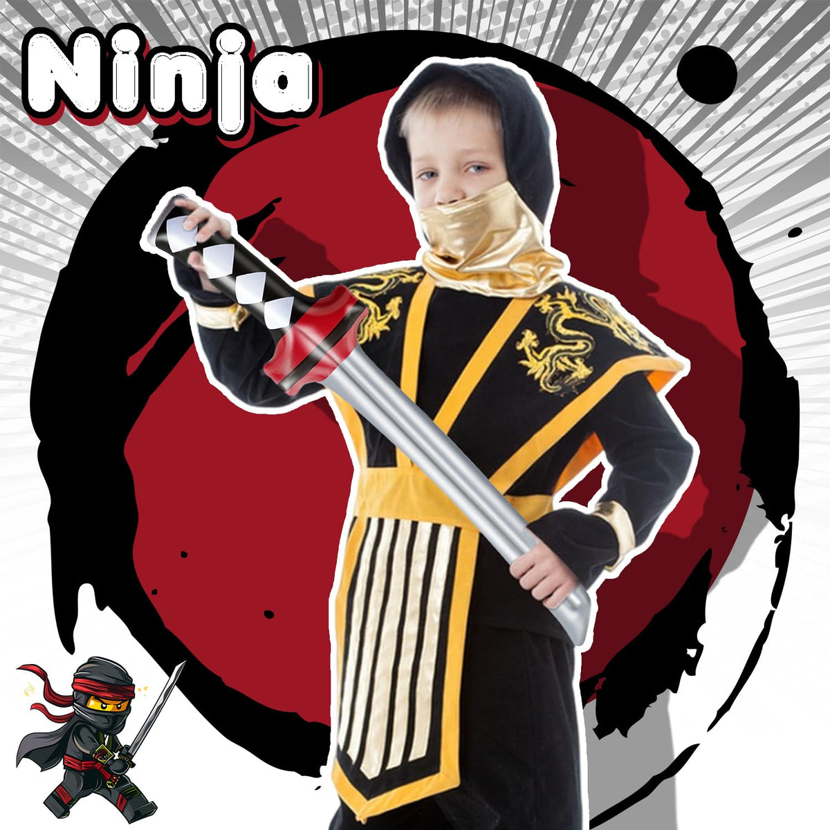 Eerrhhaq 12 Pcs Inflatable Ninja Samurai Swords — 28.7-Inch Party Favors & Cosplay Props