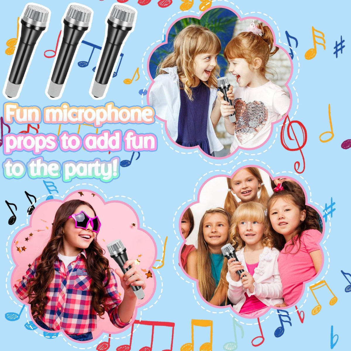 Eerrhhaq 16 Pack Fake Microphones – Durable Plastic Props for Kids’ Karaoke, Parties & Play