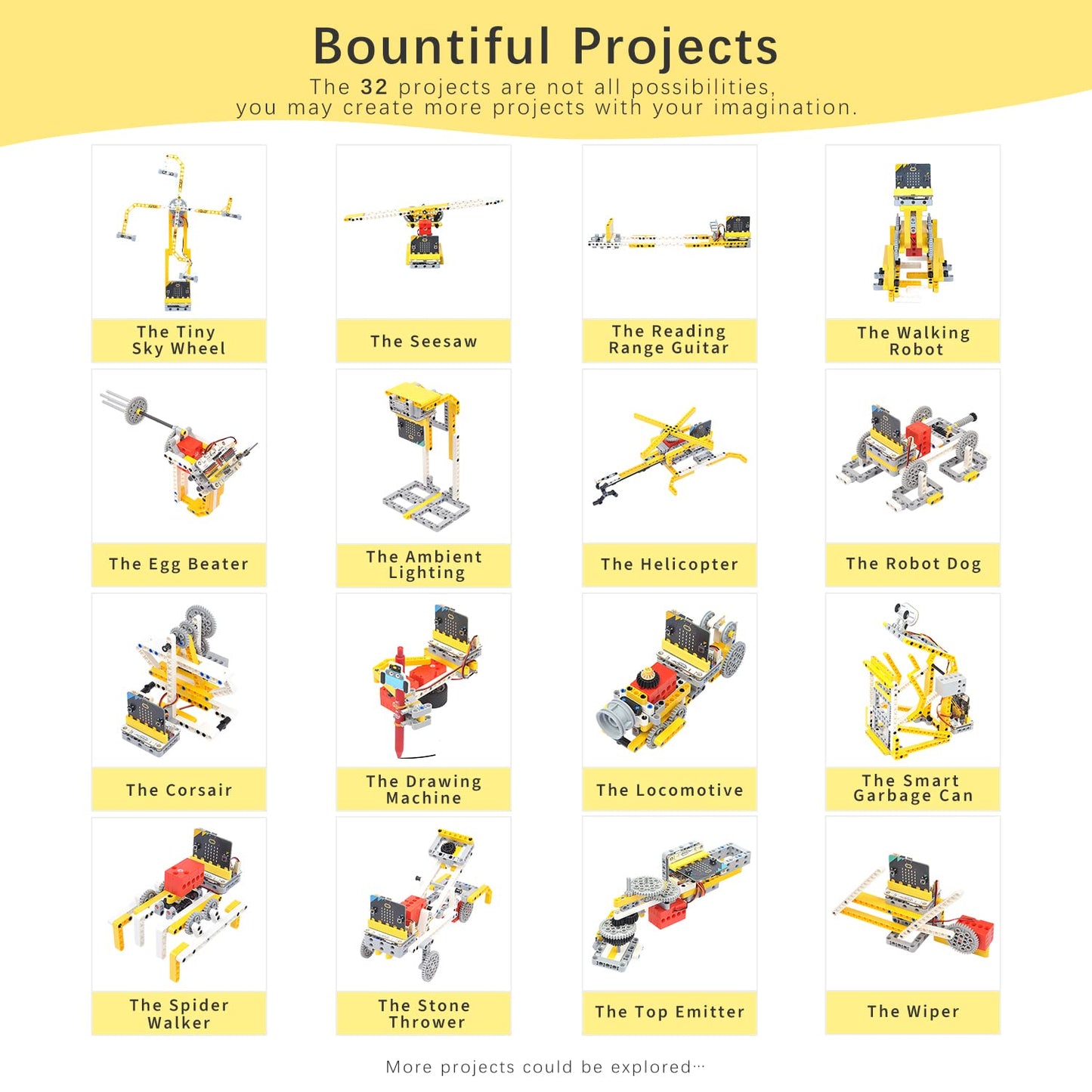 EF ELECFREAKS microbit 32-in-1 Wonder Sensor Kit — Makecode Programmable with Wukong Expansion Board (Without Micro:bit)