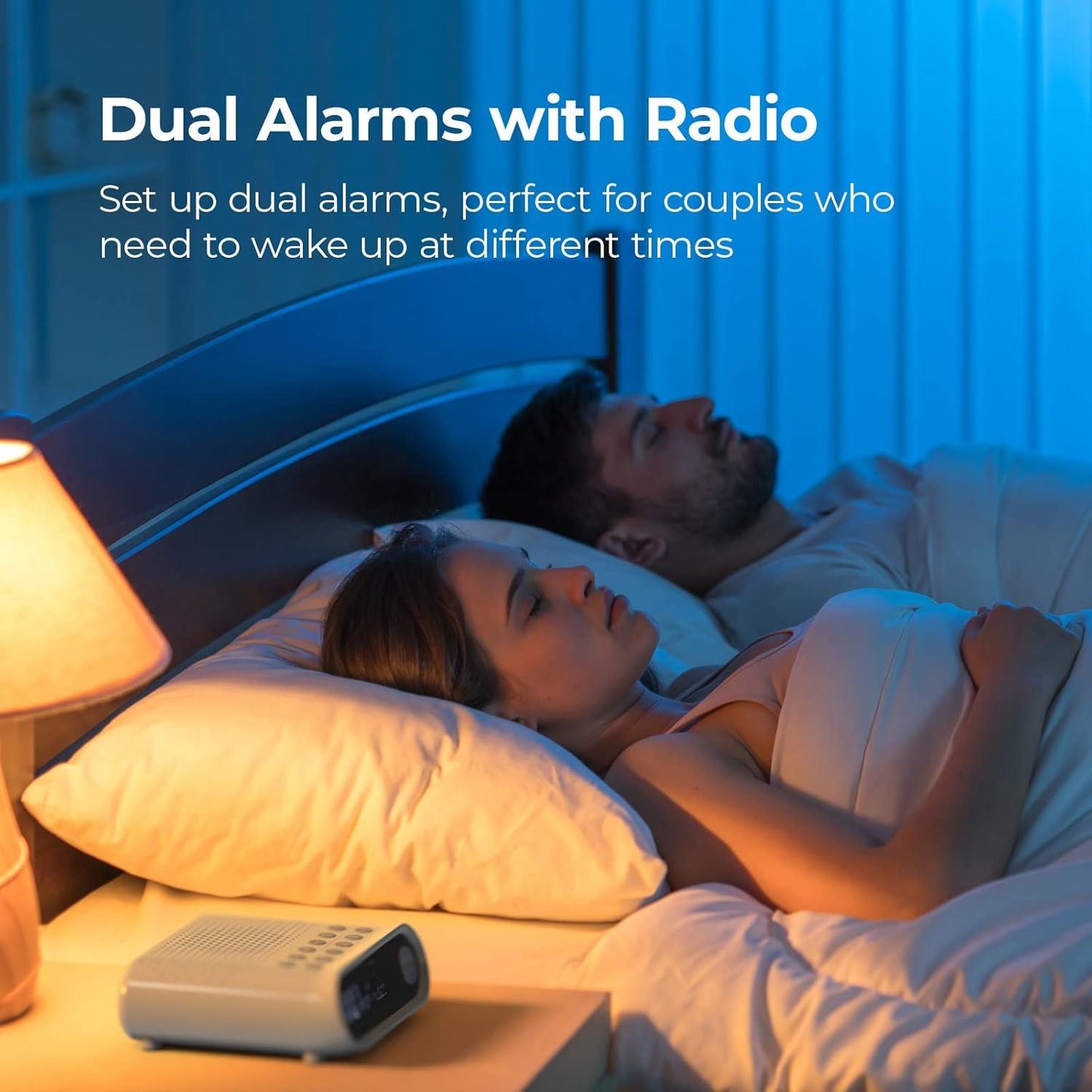 i-box Sunrise Bedside Alarm Clock with DAB Radio - White