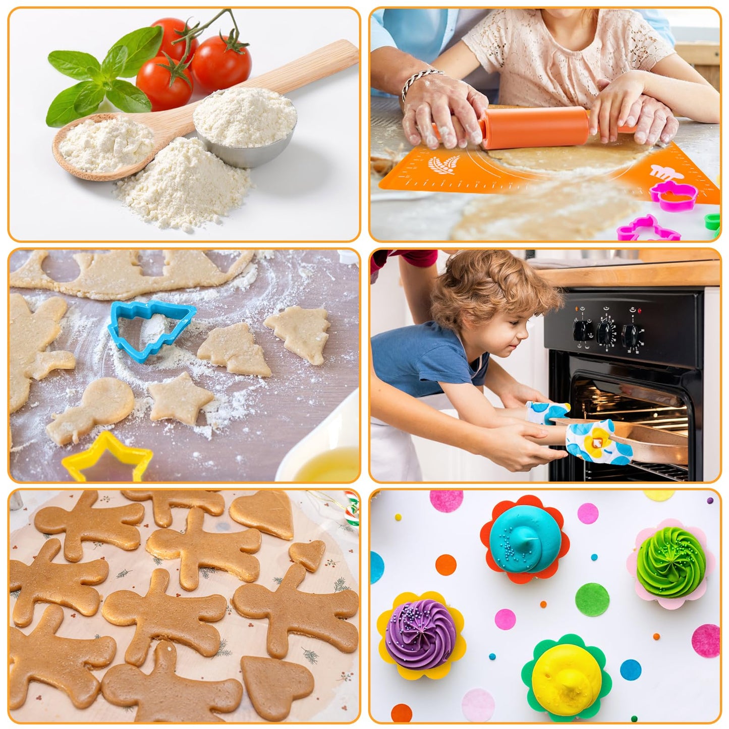 EFO SHM 52 PCS Kids Cooking Sets — Montessori Pretend Play Kitchen Toys with Chef Hat & Apron