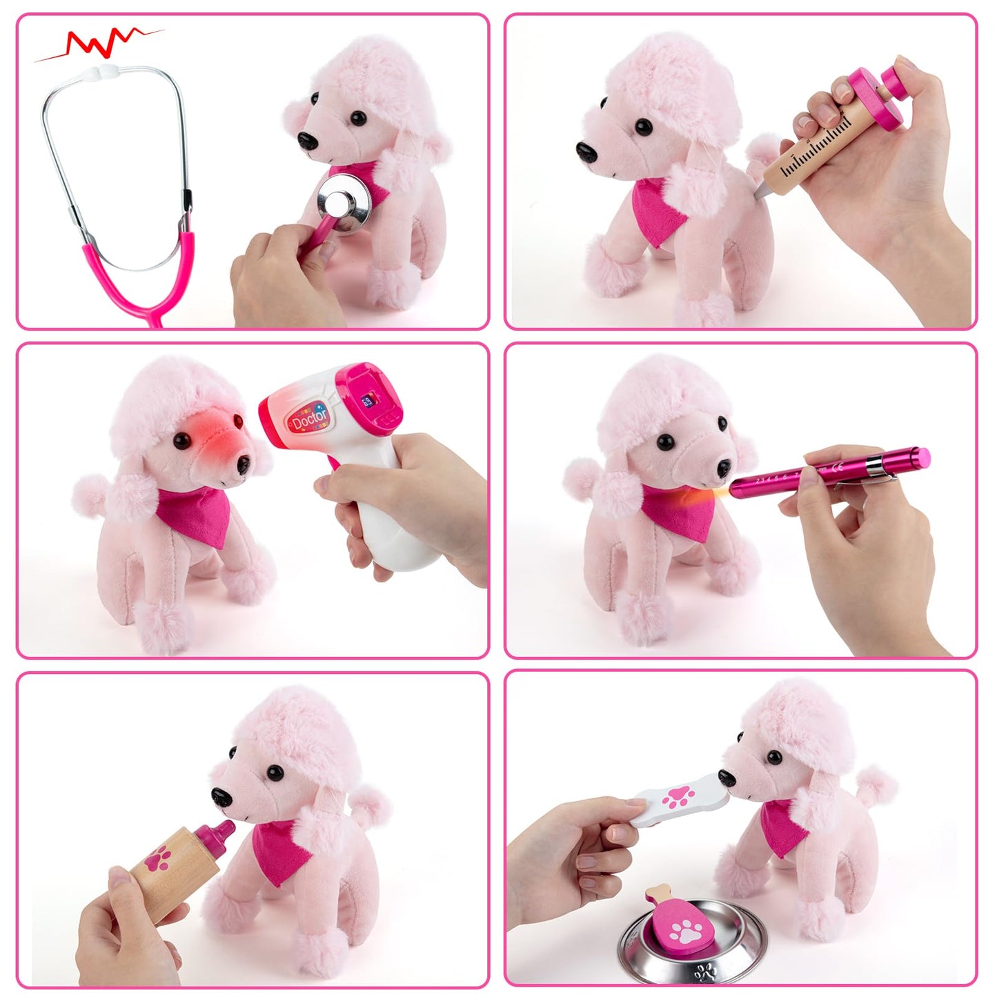EFO SHM Doctor Kit for Girls — 36-Piece Vet Playset with Stethoscope